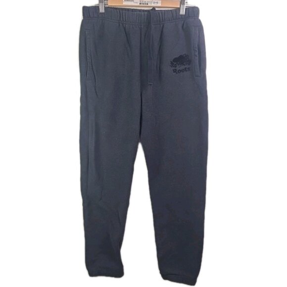 Roots Men Sweat Pants Athletic Running Athletic Dark Blue Fleece Canada SZ M - Picture 1 of 9